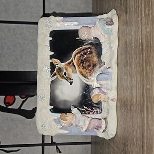 Framed Baby Fawn Deer Watercolor Oil Painting 4x6 Print‎